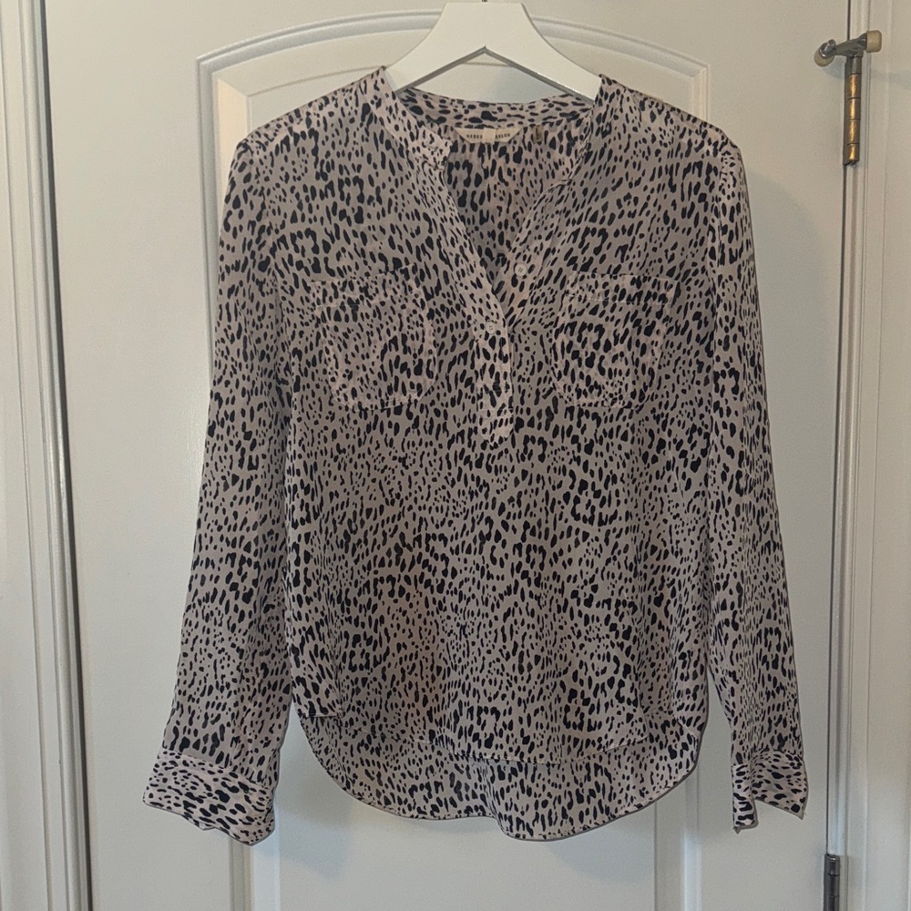 Rebecca Taylor Black and Cream Patterned Blouse